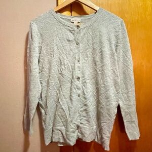 Merona Vintage Womens Size Medium Light Gray Button Up Cardigan Knit Sweater